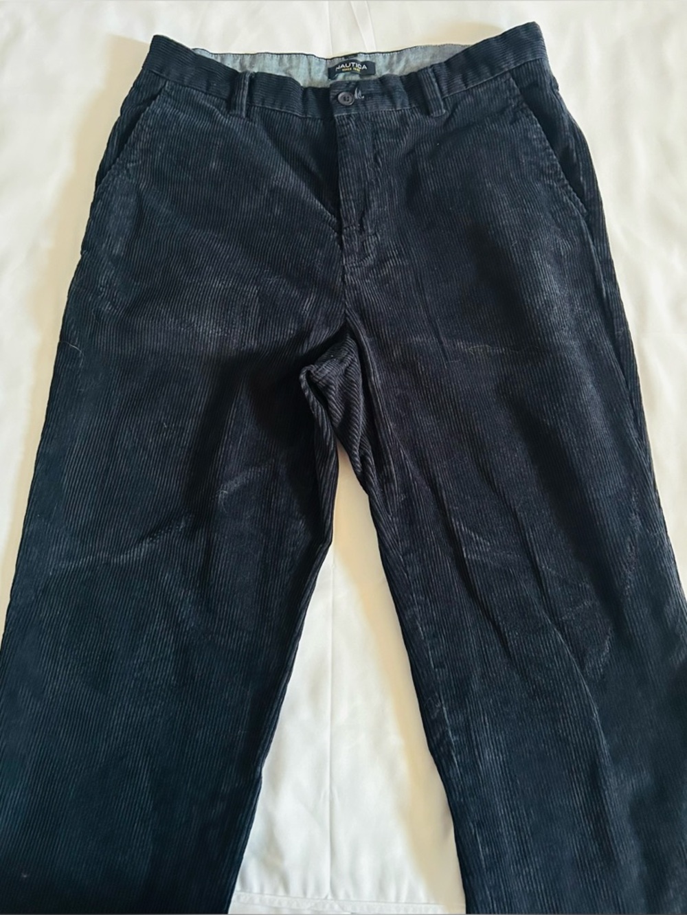 Men's Nautica Navy Blue Corduroy The Deck Pant Classic Fit Size 33 x 30